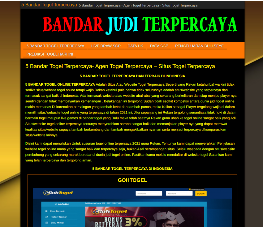 Agen Bandar Togel Online di Indonesia